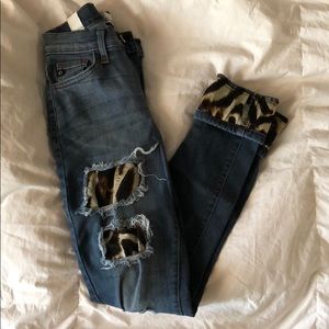 Distressed Cheetah Jeans